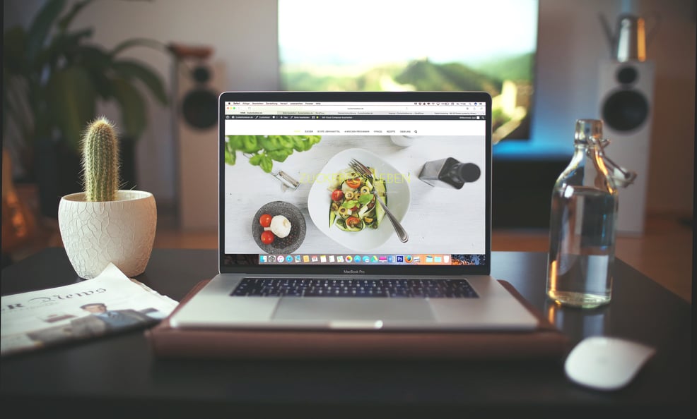 MacBook Pro showing vegetable dish photo